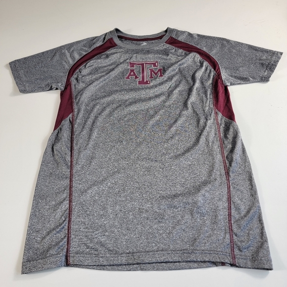 Texas A&M Aggies NCAA Maroon grey Short Sleeve Crew Neck performance  Medium - Picture 2 of 6